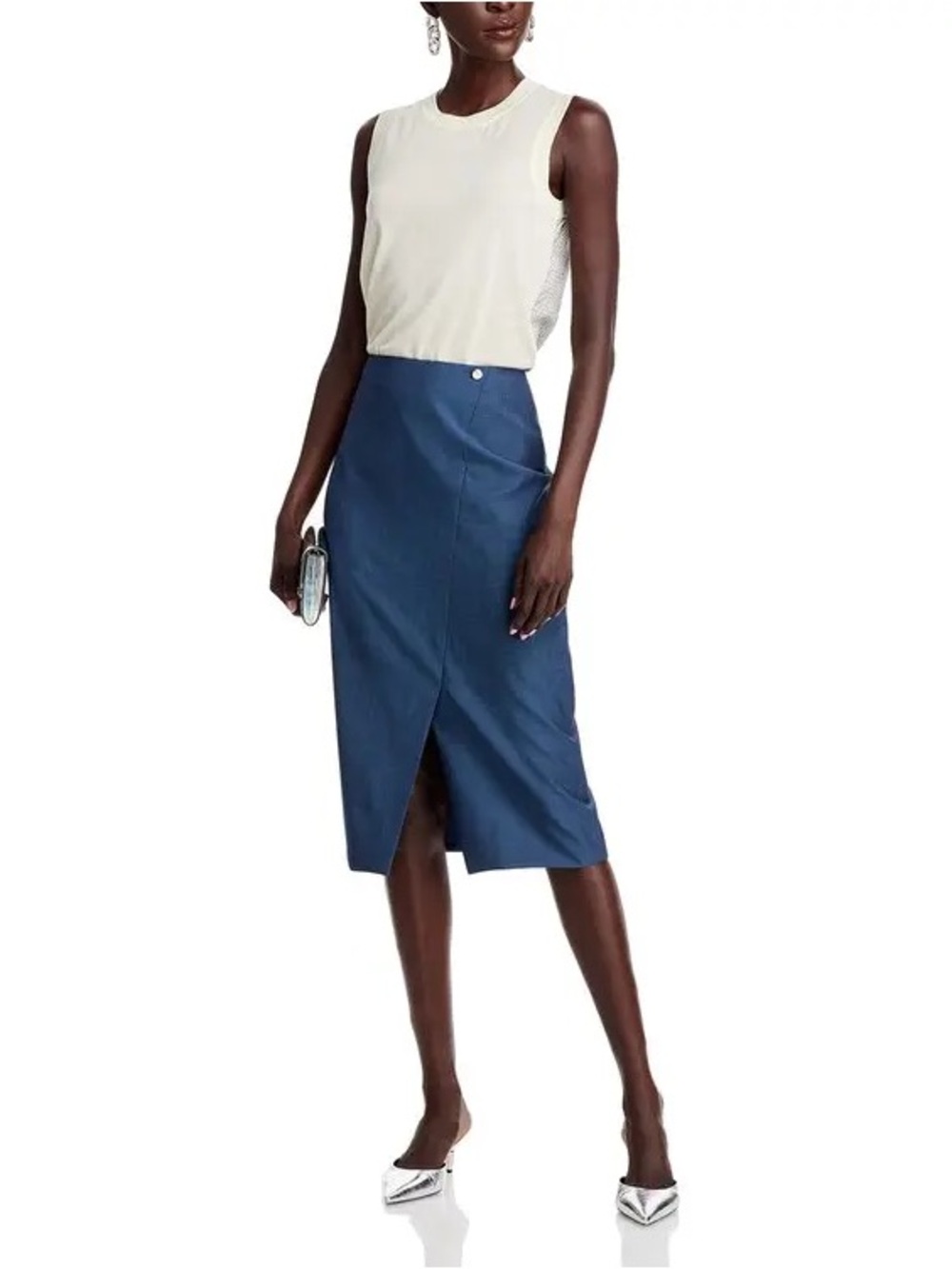Boss NWOT Velibea Wrap Blue Pencil Skirt Sz 18